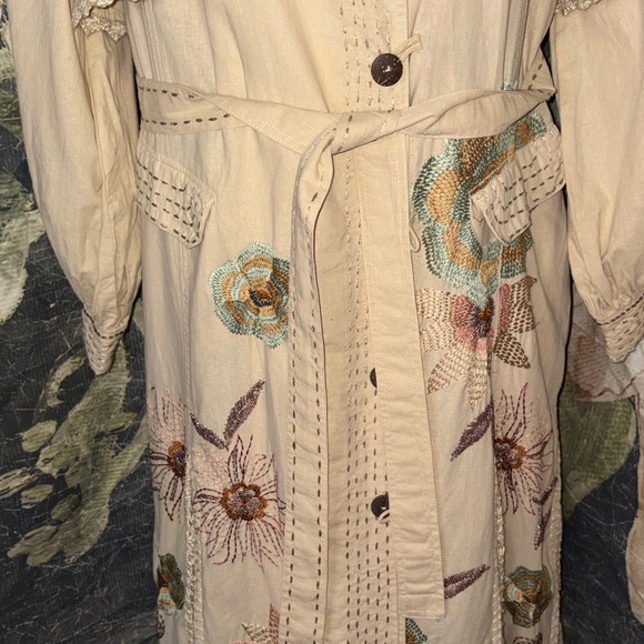 Free People Forget Me Not Embroidered Trench Coat - Picture 6 of 9
